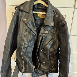 Harley-Davidson Vintage Dark Leather Motorcycle Jacket